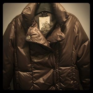 Chocolate Brown Down Puffer Coat
